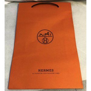 Hermes Orange Paper Shoping Bag Medium 17” x 11” x 4”